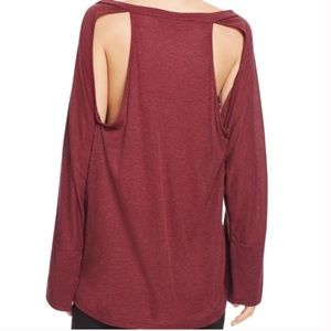 IRO jeans burgundy top cut outs